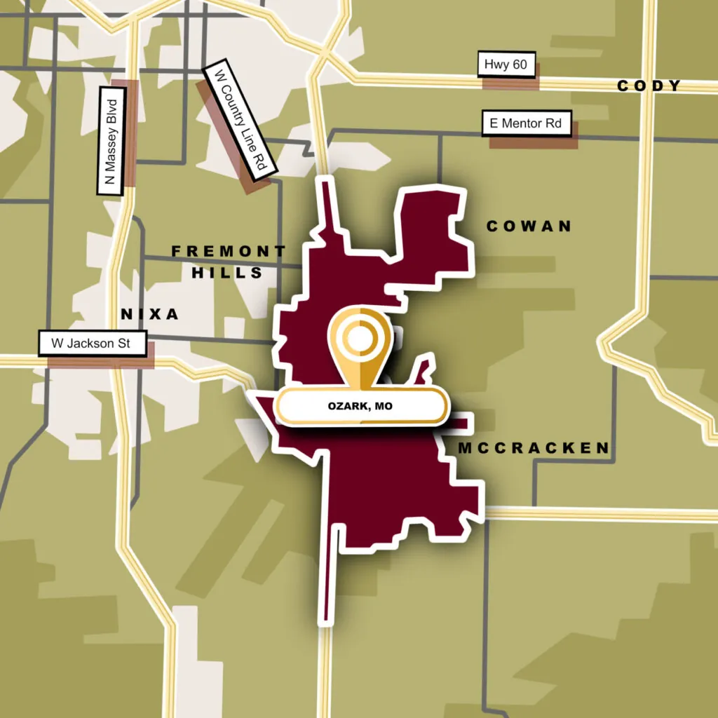 Custom Map Infographics of the Ozark, MO Community Guide Page